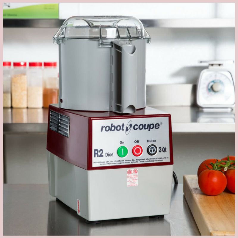 Robot Coupe R2 Dice Combination Continuous Feed Food Processor Dicer with 3 Qt. Gray Polycarbonate Bowl - 2 hp