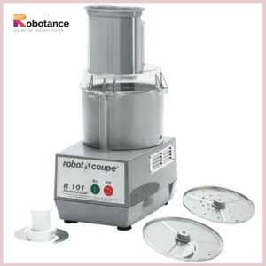Robot Coupe R101P Combination Cutter and Vegetable Slicer with 2.5 Qt Gray Polycarbonate Bowl - 34 hp