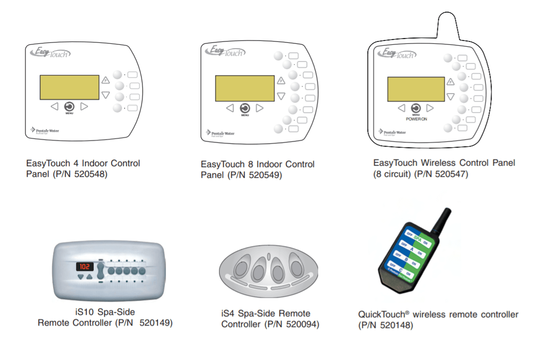 Easytouch control panel with wireless remote control
